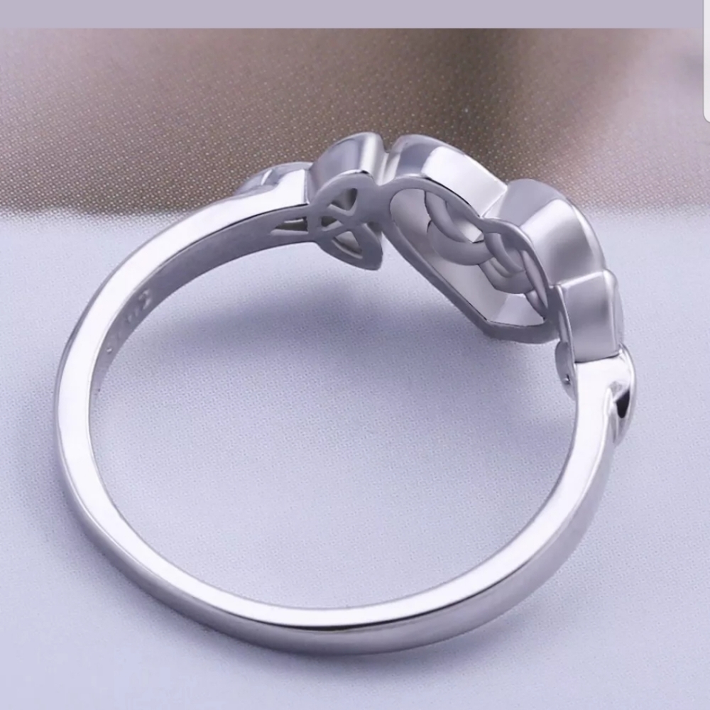 Heart shaped stamped S925 sterling silver ring - Picture 6 of 6